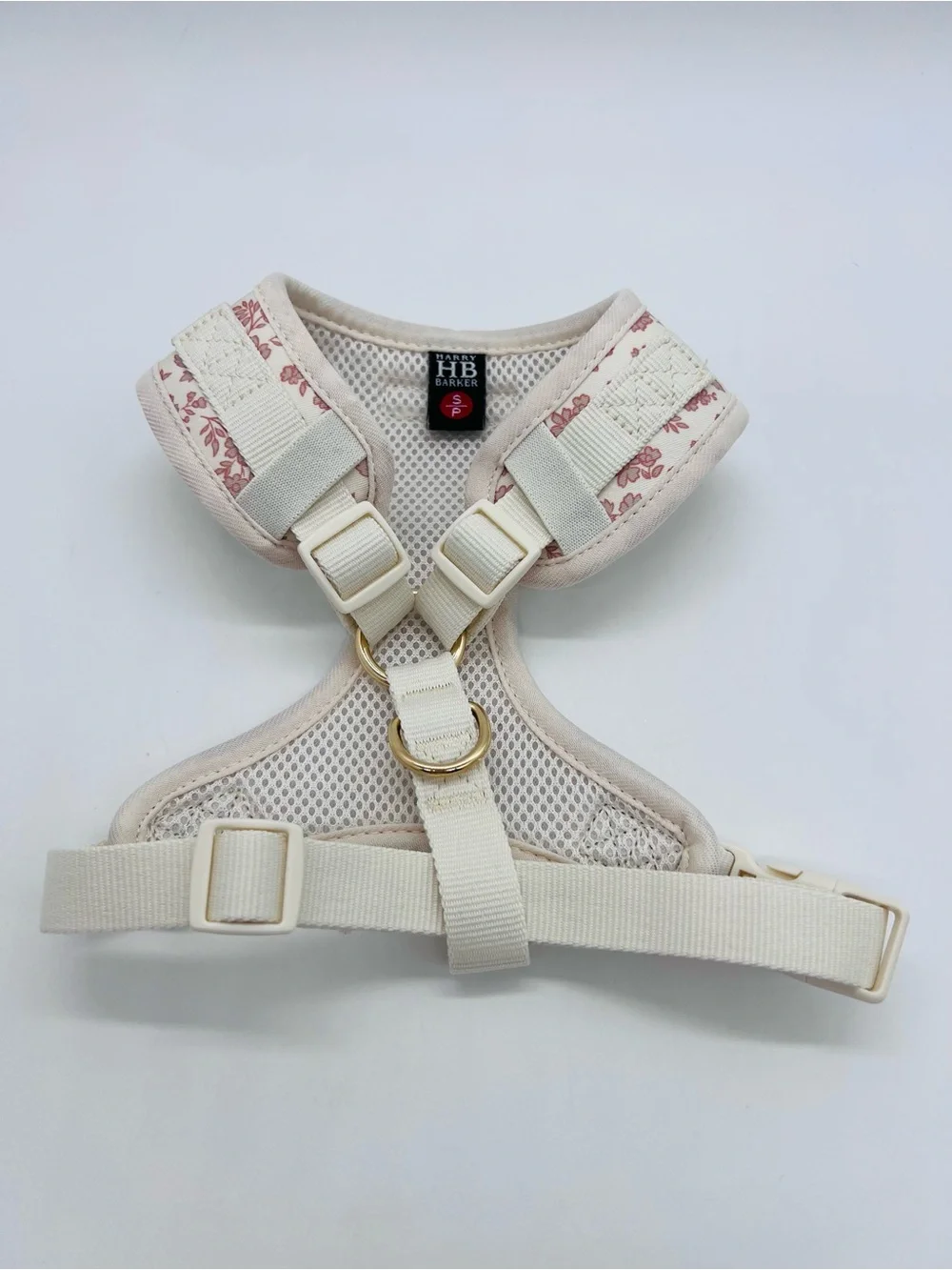 Harry Barker Cream & Pinkish Floral Dog Harness Size Small